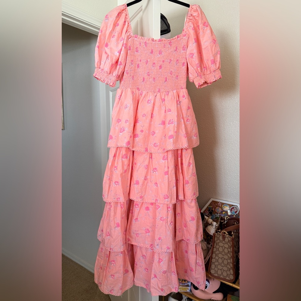 LoveShackFancy x Target Collab Pink Floral Tiered Dress - Picture 2 of 6